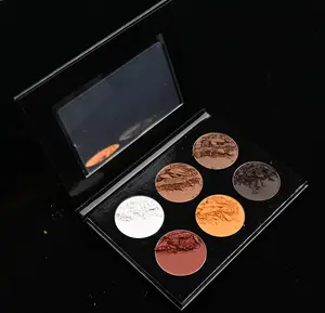 Groothandel Cosmetische Hoge Pigment Make-Up 6 Kleuren Oogschaduw Palet Oogschaduw Custom Logo Wreedheid Gratis Naakt Oogschaduw Palet