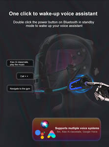 Casque intelligent TOUCARE avec casque Bluetooth, commande vocale, étanche, réduction de bruit, longue autonomie de la batterie, interphone multi-utilisateurs - Product Image 5