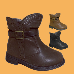 Stivali per Bambine con Design Personalizzato, Stivali Lunghi con Cerniera, Stivali Western con Tacco Grosso e Finitura Lucida - Product Image 3