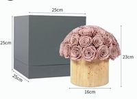 Rose éternelle artisanale en pierre de travertin, avec logo personnalisé et marque privée, pour Noël, prix usine, longue durée (3-5 ans), élégante