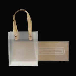 Di alta qualità impermeabile regalo di nozze trasparente stampa personalizzata borsa in PVC con manici per fiore
