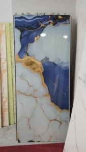 Hoja de mármol UV de PVC de diseño moderno personalizado Hoja de panel de pared de mármol de impresión digital <span class=keywords><strong>3D</strong></span> - Product Image 6