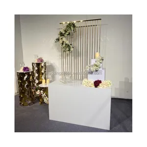 2024結婚式のステージの装飾アクリルテーブル白い結婚式のテーブル