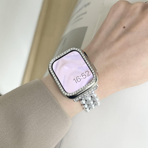 <span class=keywords><strong>Bracelet</strong></span> de montre en diamant avec chaîne de perles gagnant-gagnant pour <span class=keywords><strong>Apple</strong></span> <span class=keywords><strong>Watch</strong></span> Series 10 9 42mm 46mm 41mm 45mm <span class=keywords><strong>Bracelet</strong></span> de <span class=keywords><strong>bijoux</strong></span> pour femmes - Product Image 3