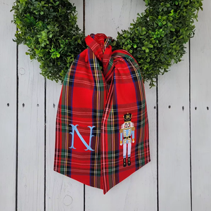 Flanelle personnalisé casse-noisette couronne ceinture noël <span class=keywords><strong>porte</strong></span> d'entrée décorer monogramme Plaid couronne ceinture 2025 - Product Image 1