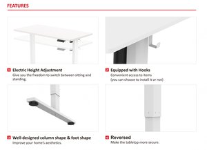 Tek motorlu Sit-stand ev ofis masaüstü bilgisayar masa ET156E-12060 - Product Image 5