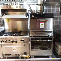 Four à charbon commercial en acier inoxydable, barbecue d'intérieur et fumoir pour steakhouse, restaurant de steaks de bœuf, 2-en-1 : grill + four