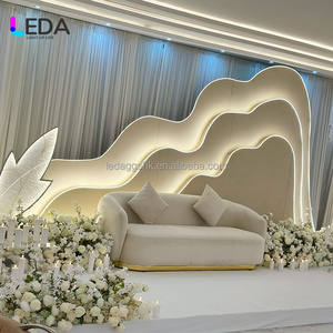 LEDA New Design Wedding Stage Decoration PVC Backdrop Stand with <b>Light</b> Led Wedding <b>Hall</b> Decoration for Events Decor - Product Image 3