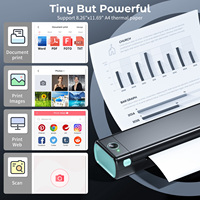 Impresora Térmica Portátil Phomemo M08F A4, Mini Impresora Inalámbrica sin Tinta para Hogar, Oficina, Viajes, Compatible con IOS, Android y Windows