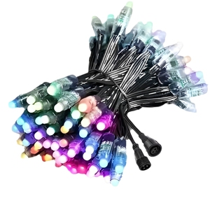 Aoying 500LEDS 12V <span class=keywords><strong>WS2811</strong></span> <span class=keywords><strong>LED</strong></span> <span class=keywords><strong>Pixel</strong></span> Luzes Cordas com Xconnect Impermeável Pigtail Fio Preto Bala <span class=keywords><strong>Pixel</strong></span> Nodes RGB <span class=keywords><strong>LED</strong></span> Pixels - Product Image 1