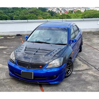 Paragolpes Delantero Ventilado de Fibra de Carbono Negro Personalizado para Mitsubishi Lancer CS3 2004-2008, Kit de Carrocería con Paragolpes de Carbono