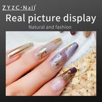 ZYZC élégant amande carré cercueil Stiletto 500/600 pièces ABS clair naturel faux Gel-X ongles conseils doux conception française pour le doigt