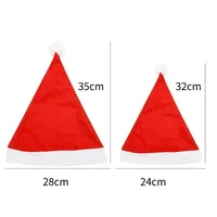 Gorros de Santa Claus para Navidad, Unisex para Adultos, Color Rojo Sólido, Gorros Navideños para Fiestas, Decoración, Regalos