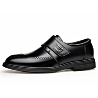 Chaussures habillées en cuir véritable pour hommes, style brogue, décontractées et formelles, à boucle monacale, type Oxford