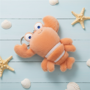 Peluche de Cangrejo Esponjoso de 12cm, Llavero de Langosta, Decoración para Bolsos, Anillo para Llaves, Juguetes de Animales Marinos de Peluche, Promoción Unisex para el Día de Acción de Gracias - Product Image 4