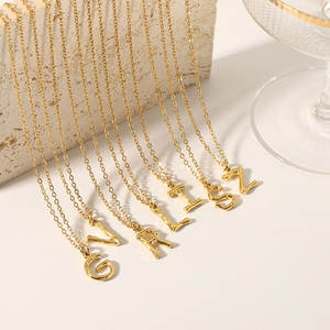 Collar con colgante personalizado de acero inoxidable 316L, chapado en oro PVD de 14K/18K, joyería fina de moda con letras para mujer. - Product Image 3