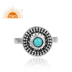 Antique Oxidized 925 Sterling Silver <b>Ring</b> Natural Turquoise Gemstone <b>Ring</b> Designer <b>Rings</b> Jewelry Supplier <b>Dainty</b> Collection - Product Image 2