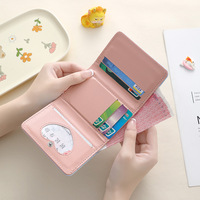 Dompet Magnetik Kecil Lucu Bermotif Permen untuk Wanita, Bahan PU, Portabel, Cocok untuk Penggunaan Sehari-hari