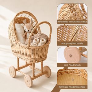 Natural <b>Willow</b> Luxurious Baby Bassinet - Product Image 2