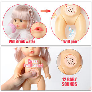 Muñeca de Simulación con Sonido, 12 Sonidos para Educación Temprana, Juguete para Niñas que Bebe Agua y Habla, Set de Muñeca Bebé <span class=keywords><strong>Reborn</strong></span> Inteligente - Product Image 4