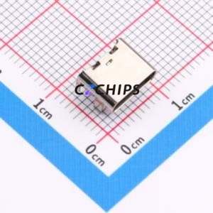TYPE-C-31-M-33 USB Connector Bent Lead Through Hole Connector Type-C Female Right Angle Insert 2P - Product Image 1