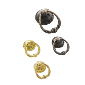 <strong>Antique</strong> Vintage Rustic <strong>Style</strong> Zinc Ring Single Hole Durable Pull Cabinet Door Furniture Handle Kitchen Villa Hanging <strong>Drawer</strong> - Product Image 4