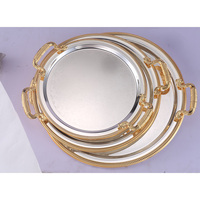Plateaux de service en métal, vente en gros, rangement personnalisé, plateau de forme créative, ensemble de plateaux en métal de luxe