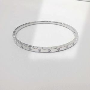 ขายส่งพลอย925เงินสเตอร์ลิงกำไลหนาๆแบบเรียบง่ายเครื่องประดับสแต็กที่ดีกำไลเซอร์คอนหลากสีกำไลชุบทอง - Product Image 1