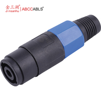 Connecteur Speakon femelle 4 broches ABCCABLS T321 avec protection anti-traction étendue pour système audio de scène