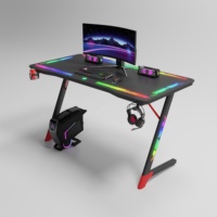 Bureau de jeu E-sport en verre de haute qualité, convertible en métal en forme de Z, pour console, PC et ordinateur portable - Offre Spéciale