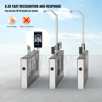 Lecteur de cartes de porte à double vérification HCW High Speed Gate AB, code QR, reconnaissance faciale, anti-tailgating, temps de barrière 0,2s, acier inoxydable