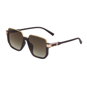 Gafas de Sol de Gran Tamaño con Media Montura para Mujer <span class=keywords><strong>BOOM</strong></span> BM3320, Novedad de 2021, Color Dorado y Rojo, Logotipo Personalizado, Estilo Vintage, Lentes Cuadradas Grandes con Degradado UV400 - Product Image 4