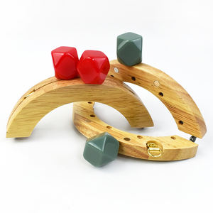 Meetee XP054 14cm <span class=keywords><strong>DIY</strong></span> poignée de sac en bois tissé à la main accessoires pour bagages valise et anneau en D cadre de <span class=keywords><strong>couture</strong></span> pour sac à main portefeuille - Product Image 6