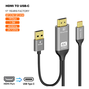 สายอะแดปเตอร์ <span class=keywords><strong>HDMI</strong></span> <span class=keywords><strong>เป็น</strong></span> Type-C 4K/60Hz 18Gbps พร้อมพอร์ตจ่ายไฟ USB วัสดุอะลูมิเนียมอัลลอยด์ รองรับการสะท้อนหน้าจอ ขยาย<span class=keywords><strong>จอ</strong></span>แสดงผลสำหรับพีซี รุ่น TJ-A426 - Product Image 1
