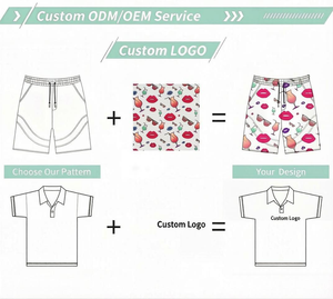 Conjunto de 3 Piezas Personalizado al por Mayor: Camisa Aloha, Pantalones Cortos y Sombrero de Pescador con Estampado Tropical para Vacaciones en la Playa, Estilo Caribeño Guayabera - Product Image 6