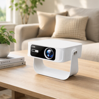 JUNUO Q1 250 Lumens 1080P LCD Android 9 Auto Focus Keystone Short Throw WiFi 6/BT5.2 Home Theater Mini Smart Projector