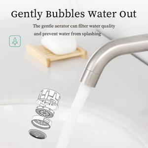 Stainless steel 304 single cold <b>brushed</b> color, factory wholesale, engineering style, brass valve core washbasin faucet - Product Image 6