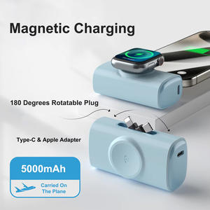 TKT 180 degrés prise rotative 20W charge rapide chargeur sans fil Portable 5000mAh banque mobile magnétique pour <span class=keywords><strong>iPhone</strong></span> - Product Image 3