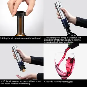Apribottiglie automatico per vino cavatappi in acciaio inossidabile Set apribottiglie elettrico ricaricabile USB