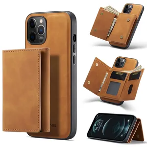 Прочный кожаный чехол-бумажник с RFID защитой от кражи для Iphone 13, держатель для кредитных карт, клейкий Стик на бумажник, чехол для Iphone