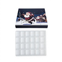 Calendrier de l'Avent de Noël 24 Jours : Coffrets Cadeaux pour Enfants et Adultes, en Carton Vierge avec Revêtement UV et Doublure en Éponge Recyclée