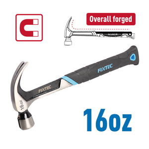 FIXTEC Clé à ongles magnétique 16oz/20oz à face fraisée, entièrement forgée avec poignée bicolore confortable FHCH50016/FHCH5 - Product Image 4