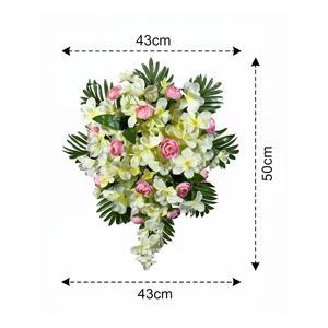 <b>Artificial</b> Floral <b>Bouquet</b> White Frangipani Pink Rose Flower Arrangement Decorative Hanging <b>Bouquet</b> Decorative Wreaths & Swags - Product Image 1