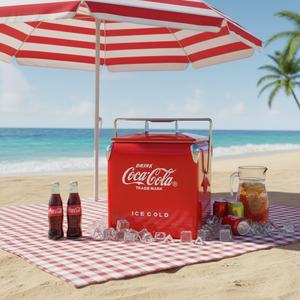 Kotak Pendingin Logam Retro Luar Ruangan 13 Liter Portabel untuk Berkemah, Bepergian, BBQ, RV, Piknik, Pesta, Memancing, Rumah Tangga, Kotak Es - Product Image 6