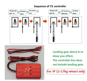 Contrôleur de train d'atterrissage rétractable en métal JP pour modèles d'<span class=keywords><strong>avion</strong></span> à voilure fixe RC V1 V2 Drones accessoires - Product Image 5
