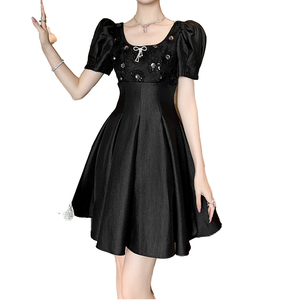 what colour tights to wear with a black dress Black Sweetheart Neckline Dress  Puffy Sleeves, A-Line Silhouette 00 US / 32 EU