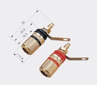 2 pièces/ensemble plaqué or amplificateur haut-parleur Terminal reliure poste banane prise connecteur