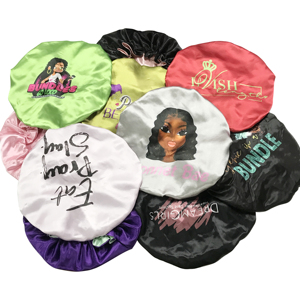<span class=keywords><strong>Bonnets</strong></span> en satin réversible double couche taille personnalisée design logo bonnet en cheveux en soie bonnet de sommeil <span class=keywords><strong>rouge</strong></span> maman et moi bonnet enfant - Product Image 4