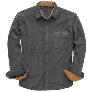 <span class=keywords><strong>Camicia</strong></span> da uomo d'affari antirughe <span class=keywords><strong>giacca</strong></span> con tasche sul petto in pile di colore solido <span class=keywords><strong>camicia</strong></span> di flanella grigio scuro - Product Image 1