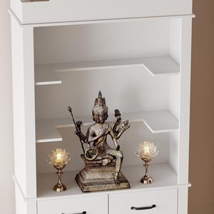 Mueble de Altar con 4 Cajones y 3 Estantes, Mesa de Altar Alta para Templo en Casa con Soporte Abierto para Santuario - Product Image 4